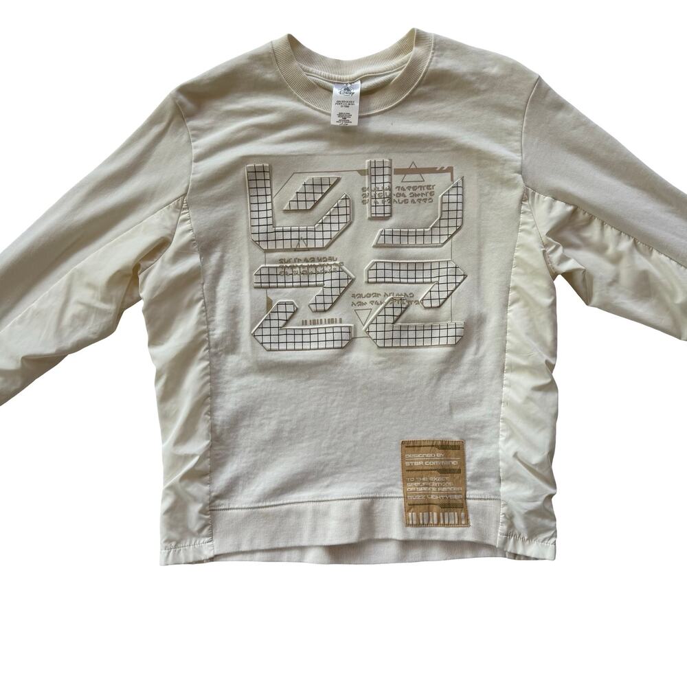 Disney Parks Buzz Lightyear Star Command Beige Sweatshirt Size Small